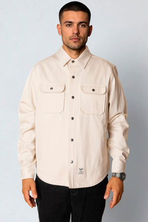 Fat Moose Pablo Plain Overshirt Sand Melange