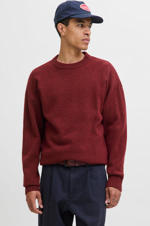 Jack & Jones Soho Ollie Knit Crew Neck Cabernet