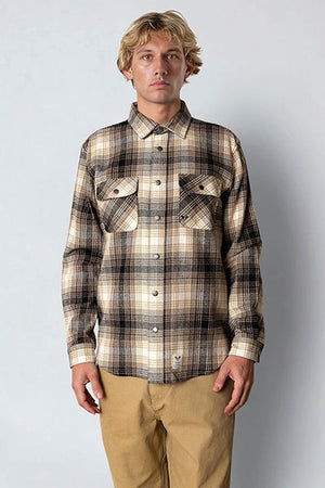 Fat Moose Adrian Cotton Check Shirt Sand / Black