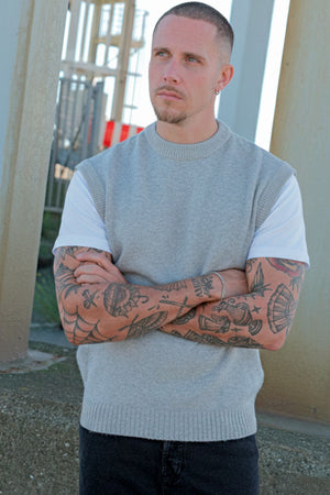 Jack & Jones Soho Ollie Knit Vest Light Grey Melange