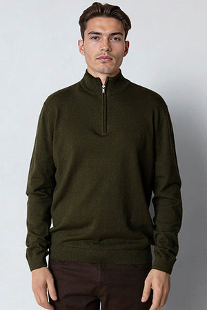 Clean Cut Copenhagen Claude half-zip knit Rosin melange