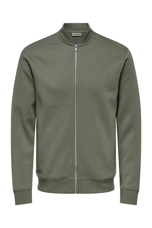ONLY & SONS Ceres Sweat Bomber Jacket Castor Gray