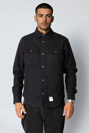 Fat Moose Pablo Plain Overshirt Black