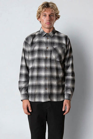 Fat Moose Forest flannel shirt Mid grey/Light grey 001