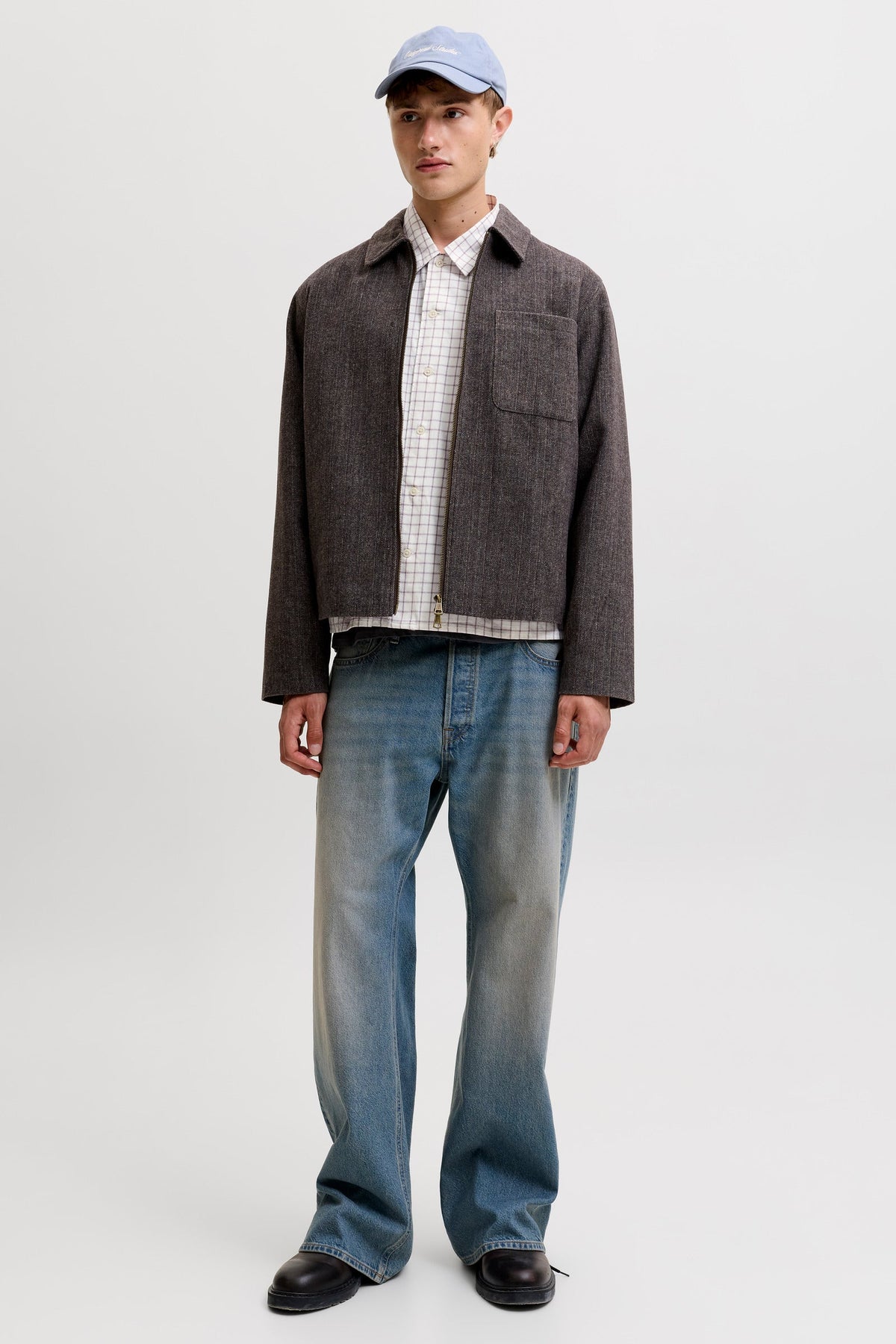 Jack & Jones Austin Clean Check Shirt Snow White
