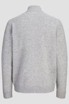 Jack & Jones Soho Ollie Knit High Neck Zip Car Light Grey Melange