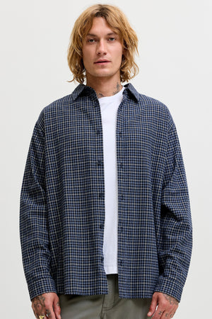 Jack & Jones Carter Check Shirt LS SN Navy Blazer