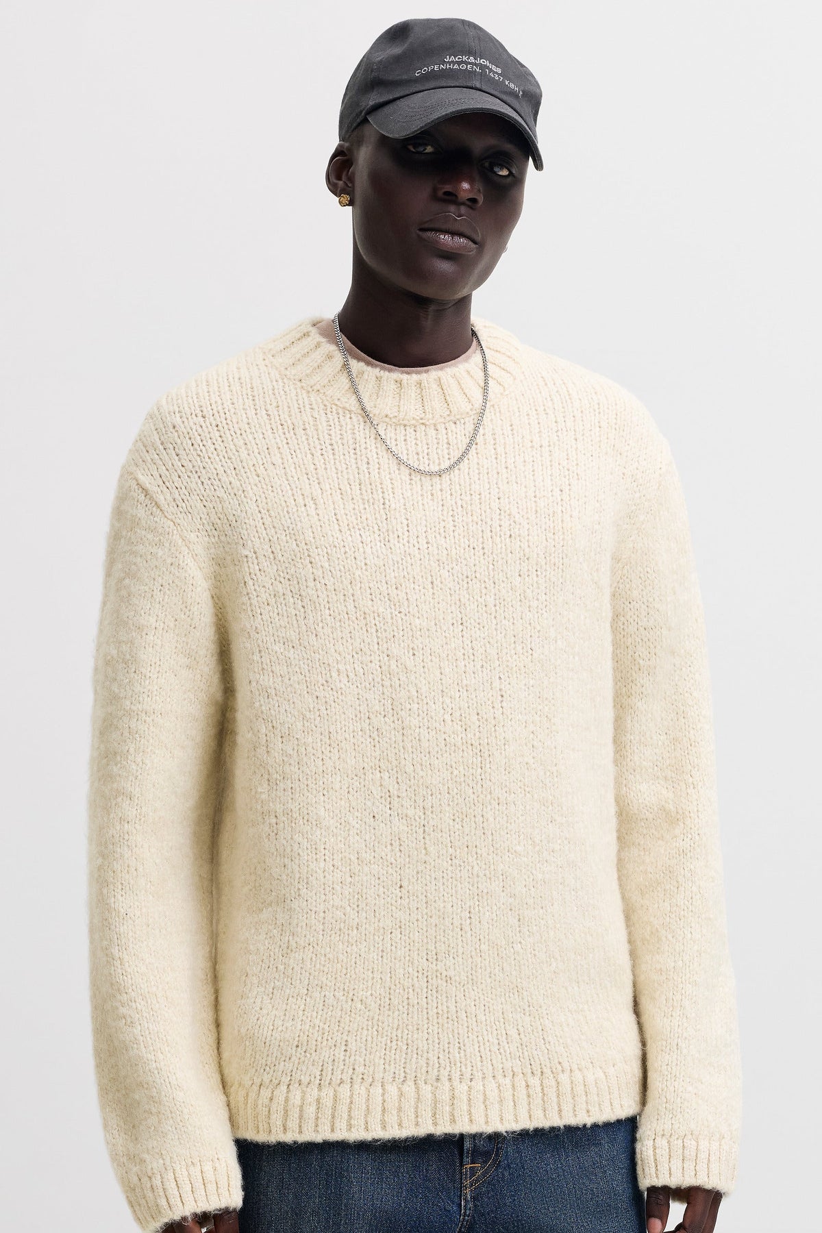 Jack & Jones Salamanco Knit Crew Neck Feather Gray
