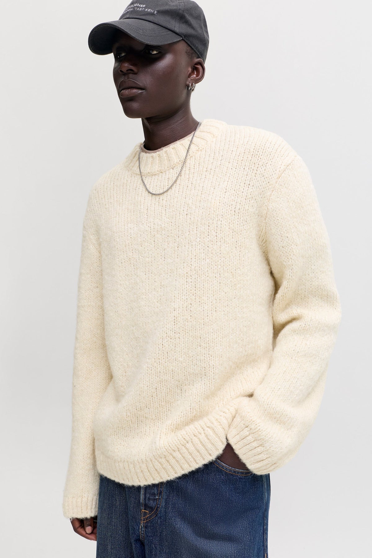 Jack & Jones Salamanco Knit Crew Neck Feather Gray