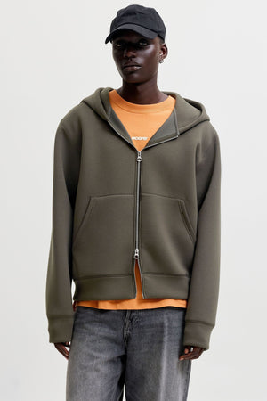 Jack & Jones Legacy Sweat Scuba Zip Hoodie Peat