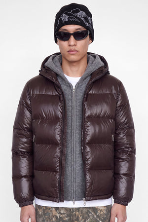 Jack & Jones Club Shiny Puffer Jacket Chocolate Torte