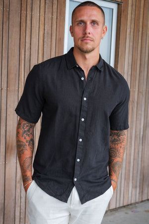 ONLY & SONS Caiden SS Linen Shirt Black
