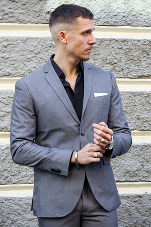 Jack & Jones Premium Franco Slim Fit Blazer Light Grey Melange