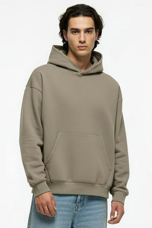 ONLY & SONS Goyle Box Fit Scuba Hoodie Walnut