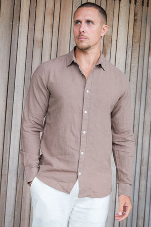ONLY & SONS Caiden LS Linen Shirt Fossil
