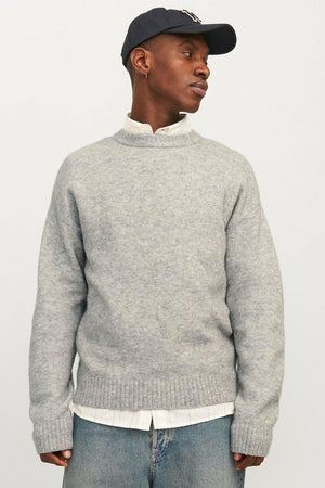 Jack & Jones Soho Ollie Knit Crew Neck Light Grey Melange