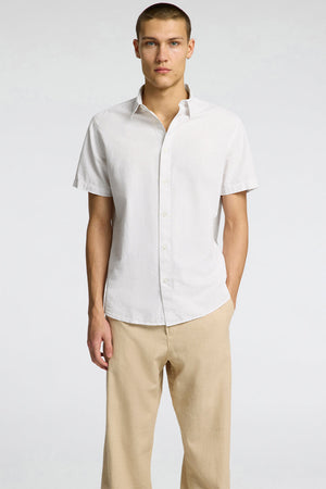 Selected Regular New Linen Shirt SS Pure Cashmere Thin Stripe