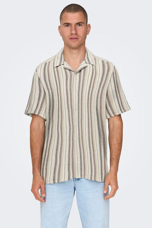 Only & Sons Trev Life Reg Stripe Gardenia