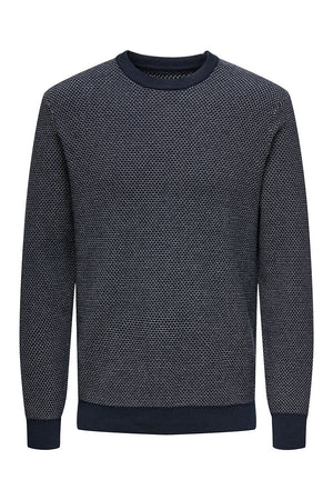 ONLY & SONS Morgan Regular Structure Crew Neck Navy Blazer