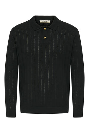 ONLY & SONS Kent Regular Fit Polo Knit LS Black