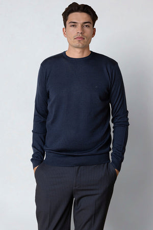 Clean Cut Copenhagen Merino Crew Navy