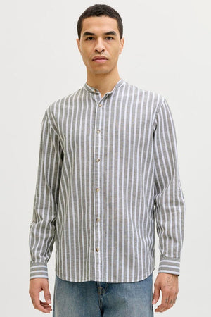 Jack & Jones Summer Shirt Linen Blend Band LS Vetiver