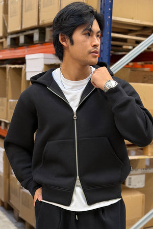 Jack & Jones Cover Scuba Sweat Zip Hood Black