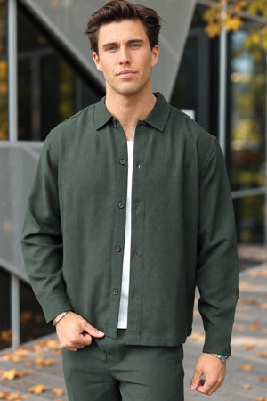 Only & Sons Hansi Ario LS Shirt Relaxed Forest Night