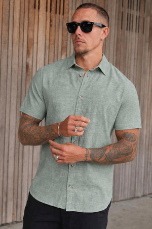 Jack & Jones Summer Linen Blend Shirt SS New Sage