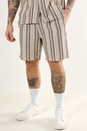 Only & Sons Trev Life Regular Structure Stripe Shorts Gardenia