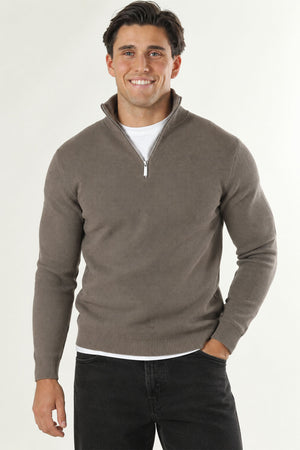 Selected Dane LS Knit Structure Half Zip Morel