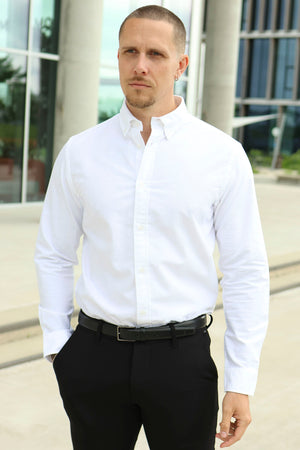 Jack & Jones Harvey Oxford Long Sleeve Shirt White