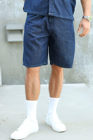 Solid Tommy Rogue Middle Blue Denim Shorts
