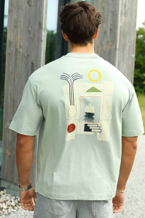 Selected Relax Norman License SS Tee Aqua Gray