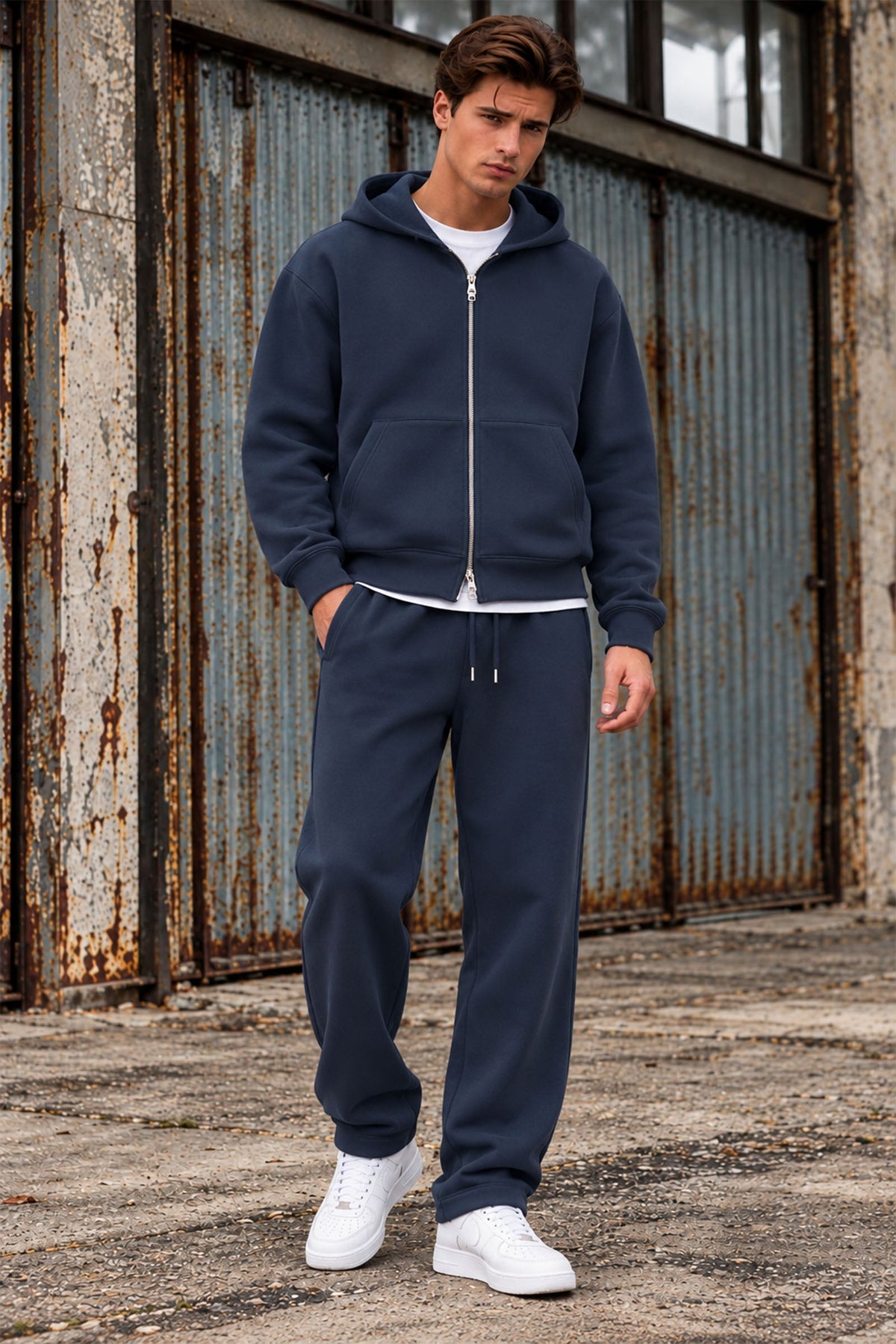 Jack & Jones Legacy Scuba Sweat Zip Hoodie Outer Space
