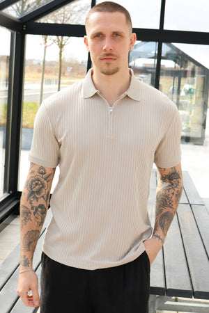 Selected Fave Structure SS Polo Oatmeal