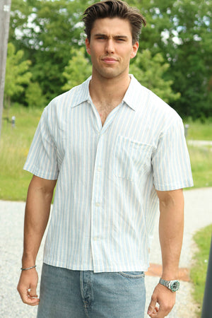 Jack & Jones Riviera Linen Blend Shirt SS Shirt Cashmere Blue