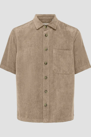 Only & Sons Tile Corduroy 0111 SS Shirt Chinchilla