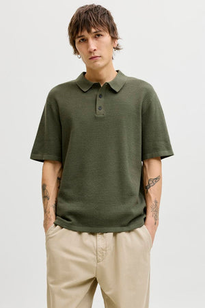 Jack & Jones Goerge Relaxed Fit Knit Polo Dusty Olive