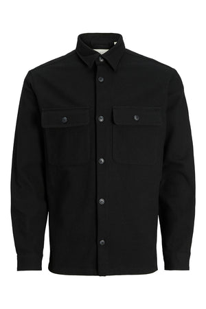 Jack & Jones Rayle Melange Solid LS Overshirt Black Beauty