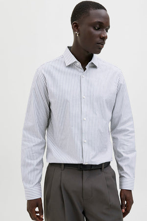 Jack & Jones Parker Wrinkle Resistant Shirt LS Bright White Stripe