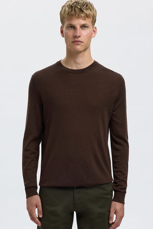 Selected Tray LS Merino Knit Crew Neck Demitasse