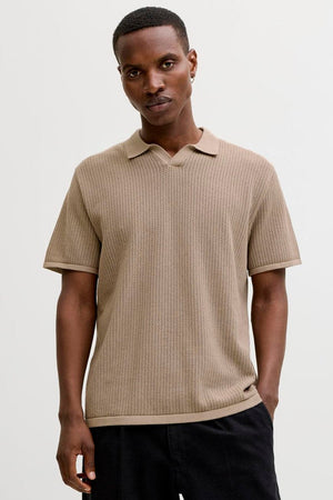 Jack & Jones Jerry Knit Split Neck Polo SS String