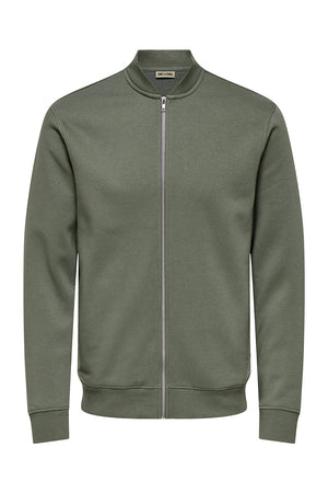 ONLY & SONS Ceres Sweat Bomber Jacket Castor Gray