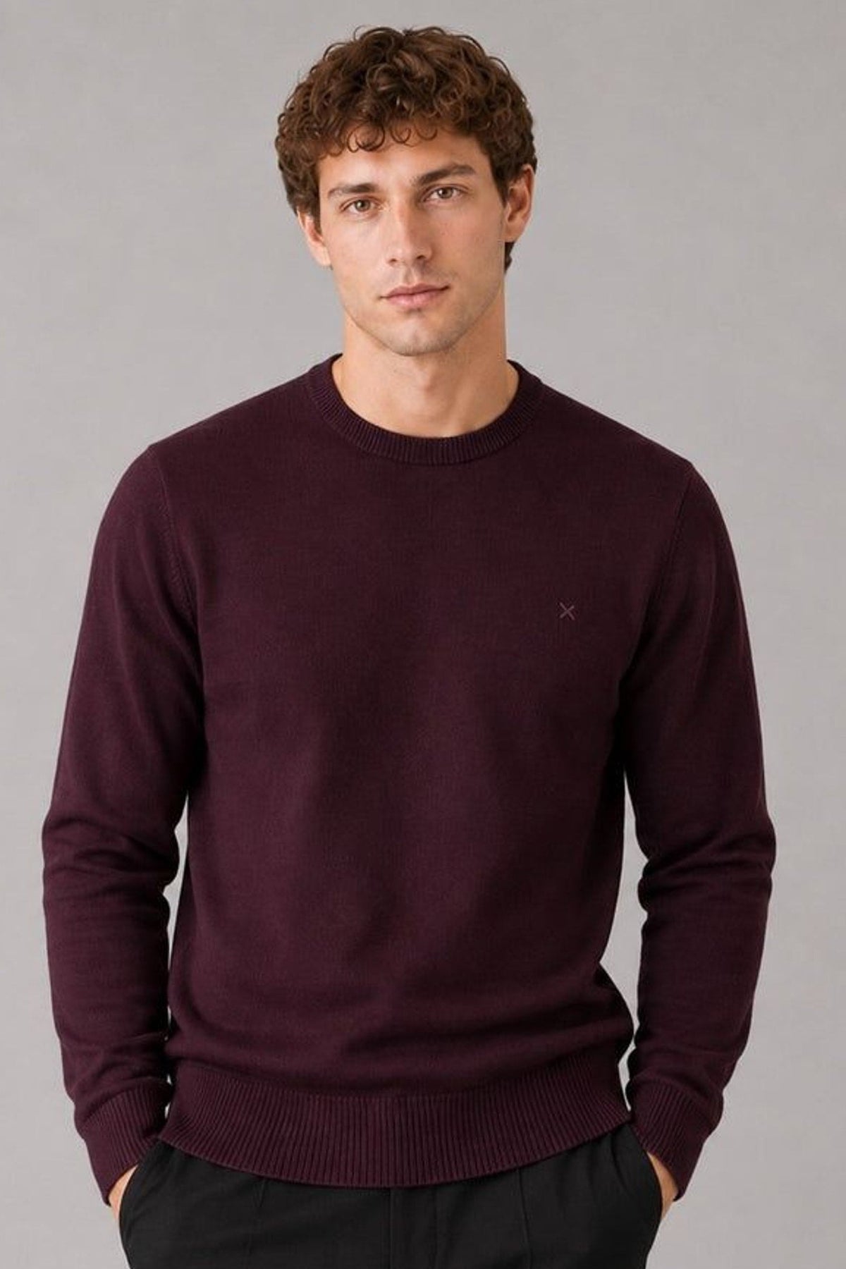 Clean Cut Copenhagen Merino Crewneck Knit Huckleberry Melange