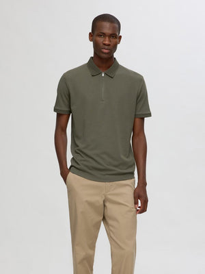 Selected Fave Zip SS Polo Kalamata