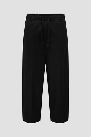 Only & Sons Daves Wide Cotton Linen Pants 0007 Jet Black