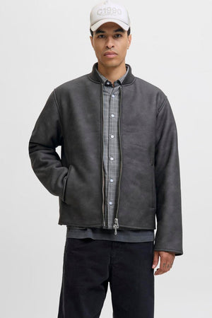 Jack & Jones Core Fade Pu Bomber Jacket Chocolate Brown