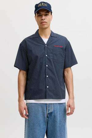 Only & Sons Menton Poplin Stripe Resort Shirt SS Sky Captain