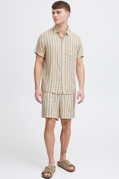 Solid Fried Linen Shirt Sand